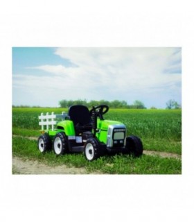 Tracteur électrique 12v workers avec remorque vert